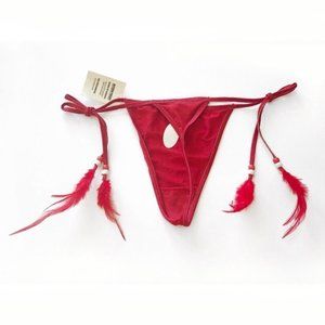 Vintage Native Intimates Red Feather Panty Size Small Brand New With Tags